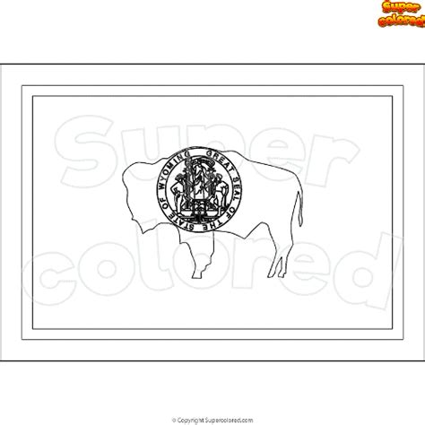 Coloring Page Flag Of Wyoming United States