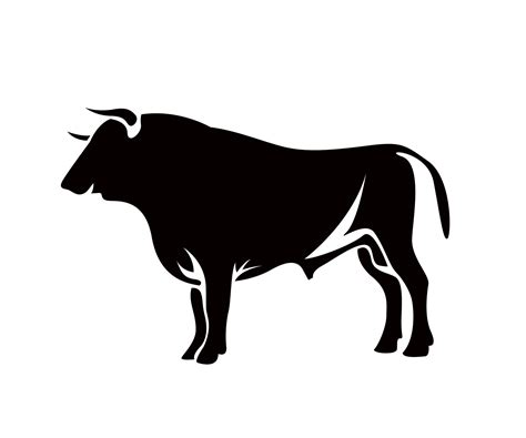 Logo Bull Silhouette Of Bull Silhouette Of Buffalo Retro Design Of