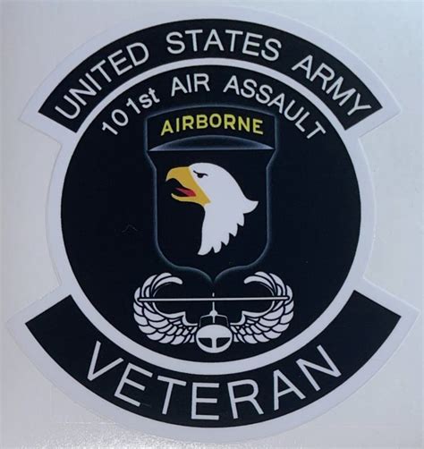 Us Army St Airborne Division Air Assault Veteran Sticker Decal Patch Co
