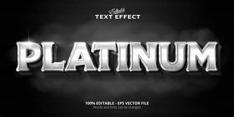 Premium Vector Platinum Text Shiny Platinum Style Editable Text Effect