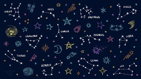 Space Constellation Doodles Nursery Decor Zodiac Symbol Sign Etsy