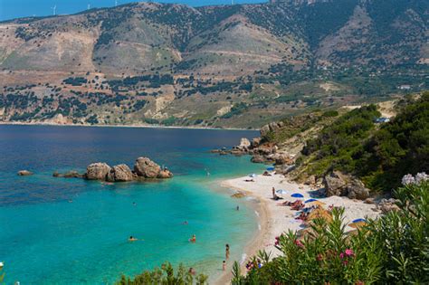 Playa De Vouti En La Isla Jónica De Kefalonia Grecia Foto De Stock Y