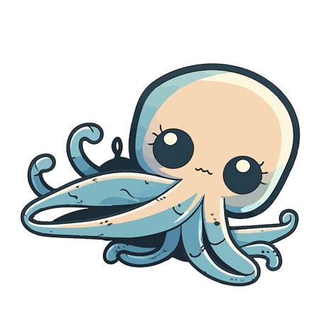 Premium Vector Cute Squid Cartoon Style