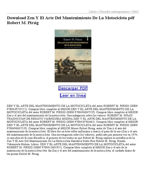 Zen Y El Arte Del Mantenimiento de La Motocicleta | PDF