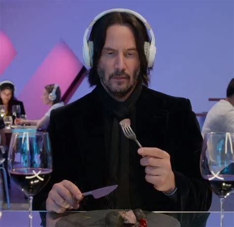 Same Video Of Keanu Reeves Crying And Eating To Different Songs
