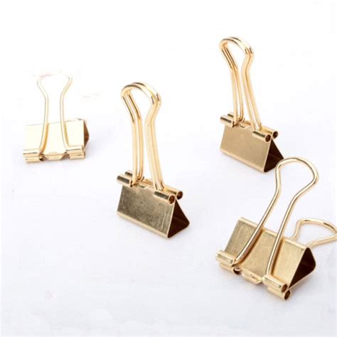 T07 Gold Binder Clips Small 34 Inch 19 Mm 25pack Shopee Singapore