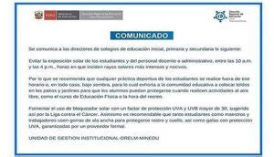 Comunicado Ministerio De Educaci N La Anunciata Chiclayo