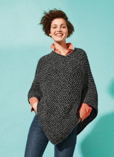 Tricoter poncho femme point mousse Idées de tricot gratuit