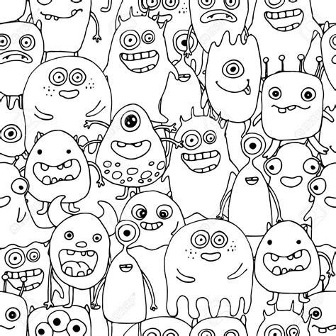 Monster Coloring Pages Cartoon Printable Supercoloring Via Sketch
