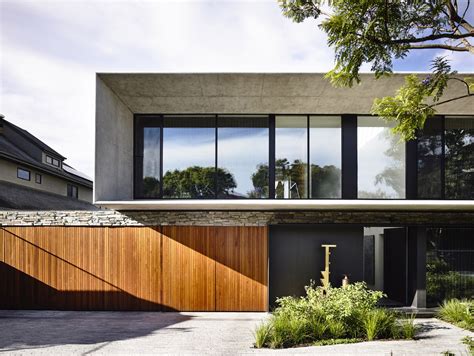 Concrete Houses Tapered Form Frames The View