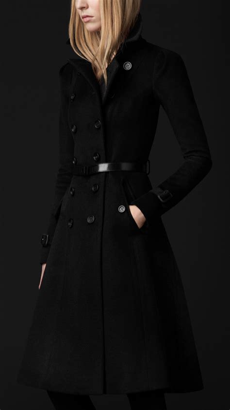 Burberry Prorsum Wool Cashmere Trench Coat In Black Lyst