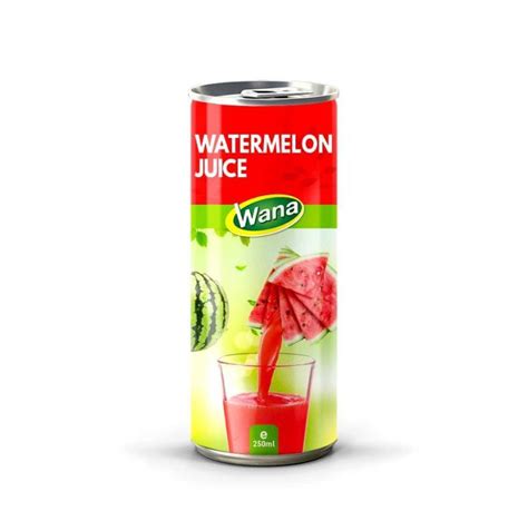 100 Watermelon Juice Drink 250ml Canned Wana Beverage