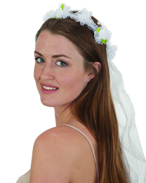 Adults White Flower Headband Veil