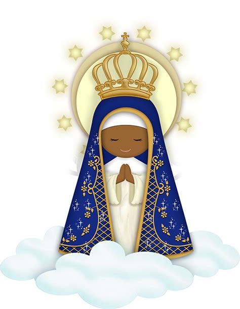 Imagem Cute Nossa Senhora Aparecida PNG Nossa senhora aparecida png Santos para crianças