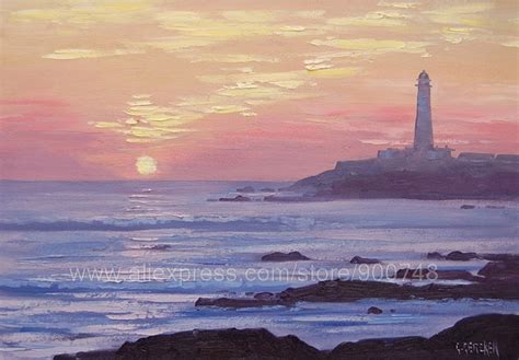 Lighthouse Sunset Painting At Explore Collection