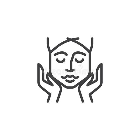 face massage line icon stock vector illustration of beautiful 140634546