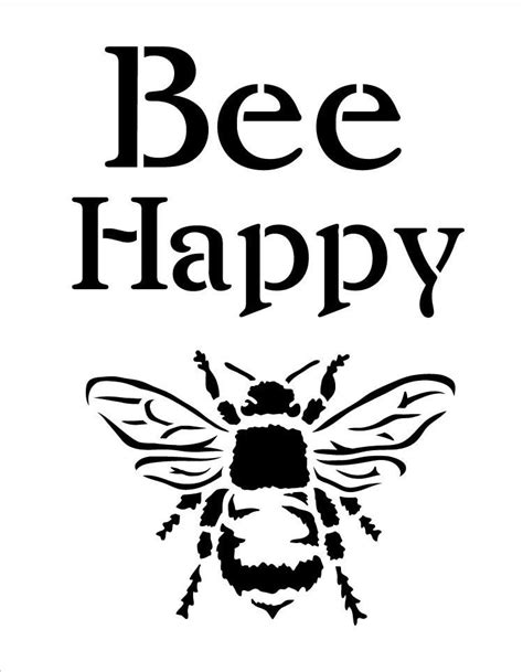 Bee Happy Word Art Stencil 15 X 20 Stcl11713 Happy Word Art