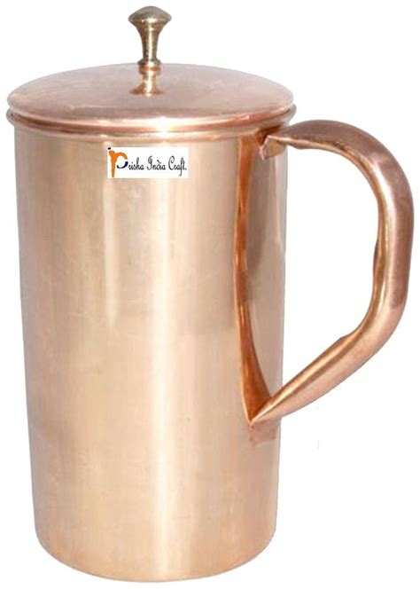 Buy Prisha India Craft Pure Copper Jug Water Pitcher 1800 Ml Online At Low Prices In India