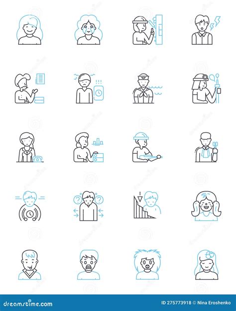 Calm Demeanor Linear Icons Set Peaceful Serene Chill Composed