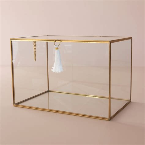 Glass Wedding Card Box With Gold Accents Gartner Studios