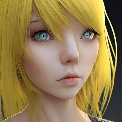 Yellow Haired Semi Real Digital Anime Woman OpenArt