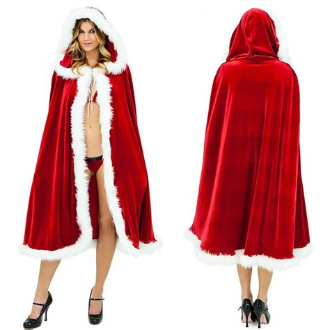 2016 New Design Women Sexy Pure Red Christmas Gold Velvet Cloak Female Party Halloween Festival
