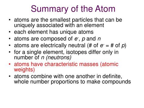 Ppt Summary Of The Atom Powerpoint Presentation Free Download Id