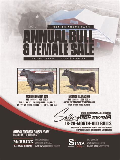 Annual Bull And Female Sale Mcbride Angus Farms