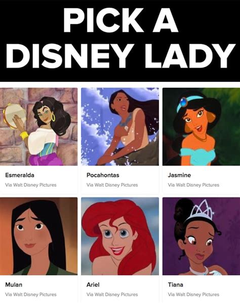 The Disney Princess Names And Their Characters