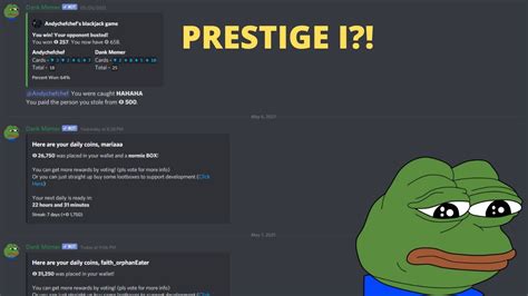 What Happens When You Prestige In Dank Memer Discord Youtube