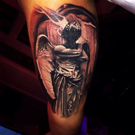 Black And Grey Tattoo Dark Angel Tattoo Done By Raphael Schilling From Identity Tattoo Munich