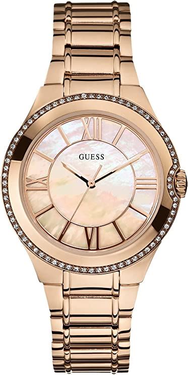 guess w15077l1 reloj analógico de cuarzo para mujer con correa de acero inoxidable bañado