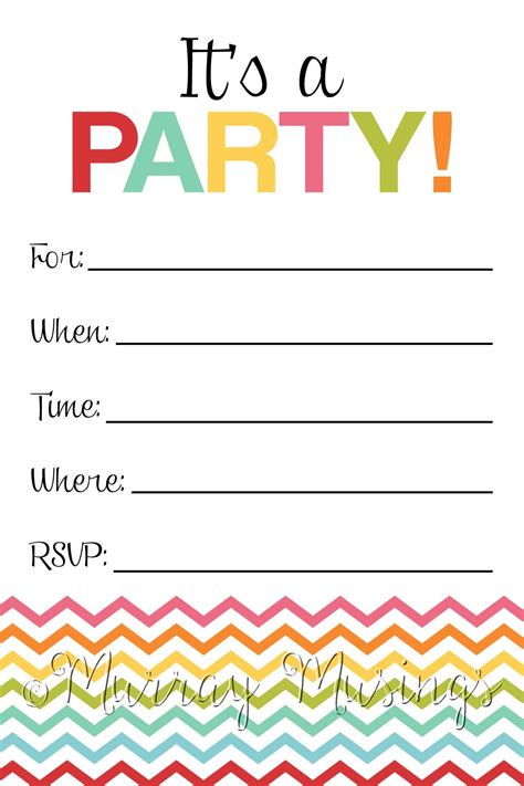 printable invitation cards for birthday party