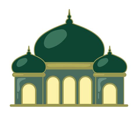 Cute Mosque Icon Animated Cartoon Vector Illustration For Islamic