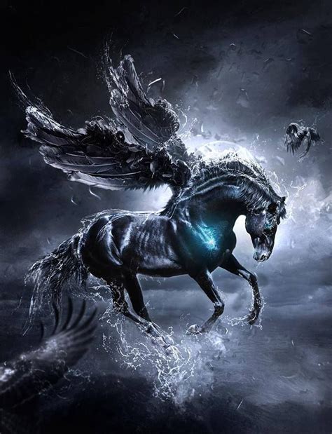 The being was also adopted by etruscan mythology and it is described as having the upper body of a horse and the lower body of a fish. pegasus- artist unknown | Fantasy horses, Horse art ...