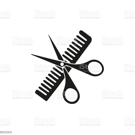 Scissors And Comb Icon Isolated On White Background Stock Illustration