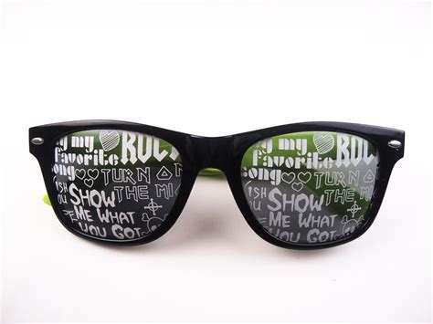 Logo Lenses Sunglasses With Custom One Color Logo Printed On The Lenses