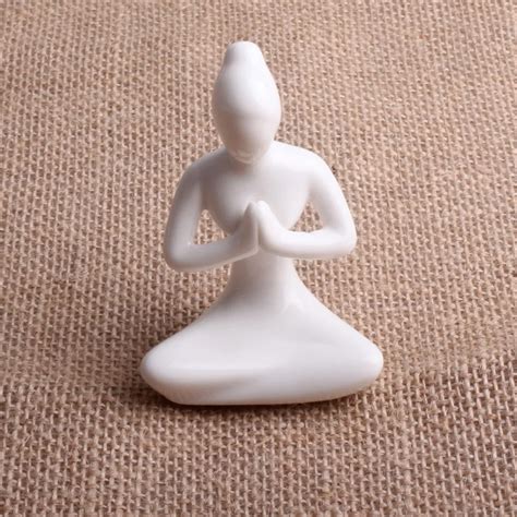 Yoga Women Meditate Peace Craft Zengarden Statues Ceramic For Home