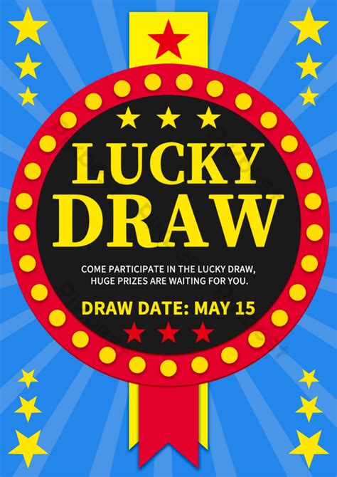 Lucky Draw Blue Poster Template Psd Free Download Pikbest