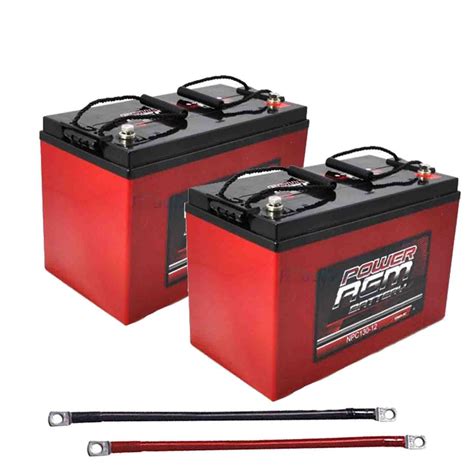 Buy 2 X 12v 135 Ah Deep Cycle Power Agm Batteries Free Cables Online