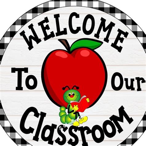 Welcome To Our Classroom Teacher Sign Teacher Wreath Sign Etsy