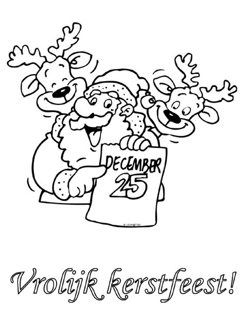 Kleurplaat Een vrolijk kerstfeest Kleurplaten.nl