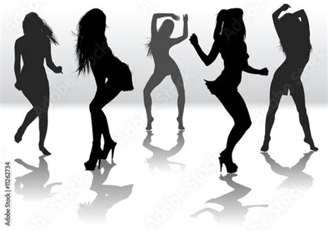 Dancing Girls Silhouette Stock Image And Royalty Free Vector Files On