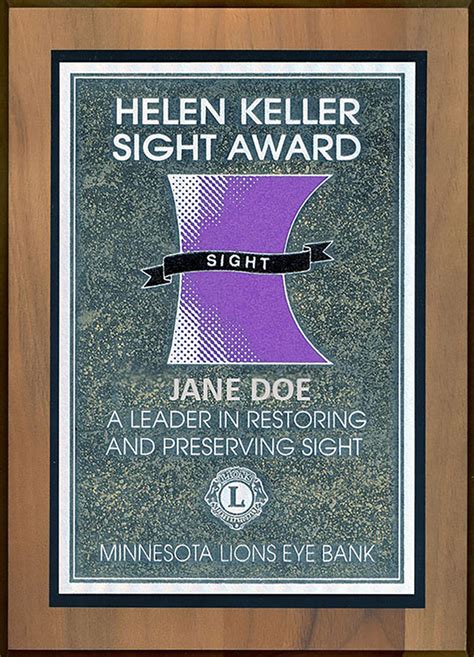 Helen Keller Award Minnesota Lions Vision Foundation