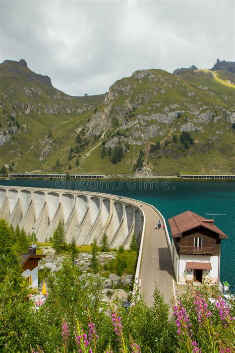 Fedaia Lake In Dolomites Alps Italy Stock Image Image