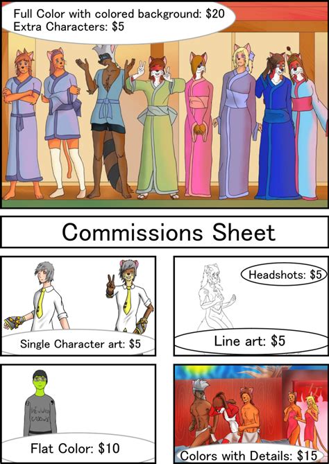 Commissions Sheet By Tyler