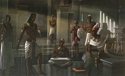 An Ancient Egyptian Scene With Men And Women