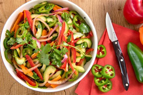 Cucumber Red Pepper And Jalapeño Slaw