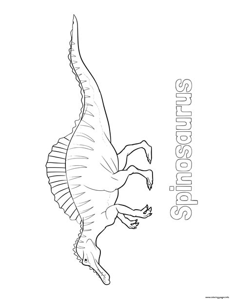 Dinosaur Spinosaurus Tracing Picture Coloring Page Printable Images