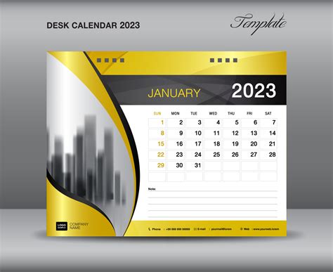 Calendar 2023 Template January 2023 Template Desk Calendar 2023 Year